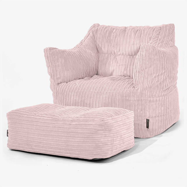 Victor Bean Bag Armchair - Cord Blush Pink 02