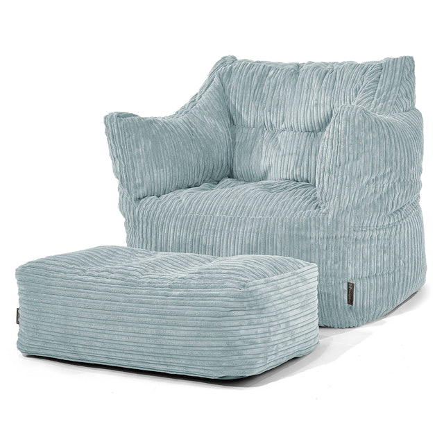 Victor Bean Bag Armchair - Cord Mint Green 02