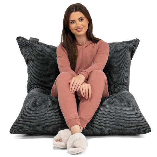 XL Pillow Bean Bag - Pom Pom Black 02