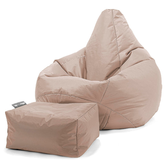 Outdoor Highback Bean Bag Chair - SmartCanvas™ Beige 02