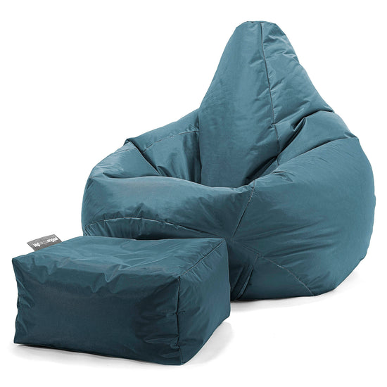 Outdoor Highback Bean Bag Chair - SmartCanvas™ Petrol Blue 01