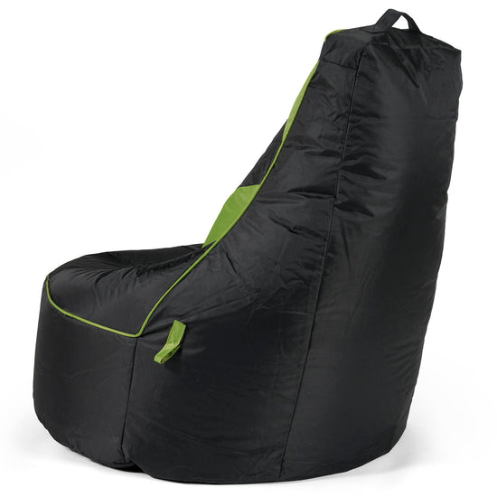 Quilted Gaming Bean Bag Chair - Black / Green 03