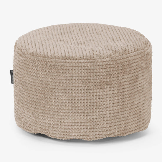 Small Round Footstool - Pom Pom Ivory 01