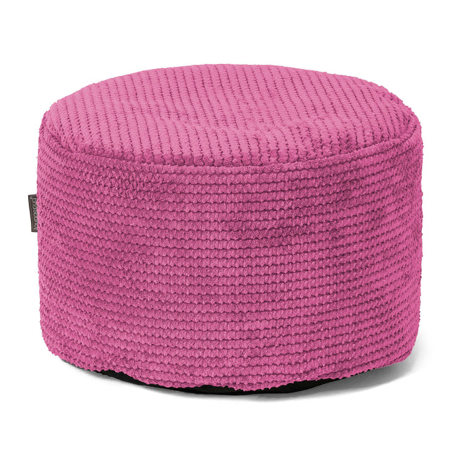 Small Round Footstool - Pom Pom Pink 01