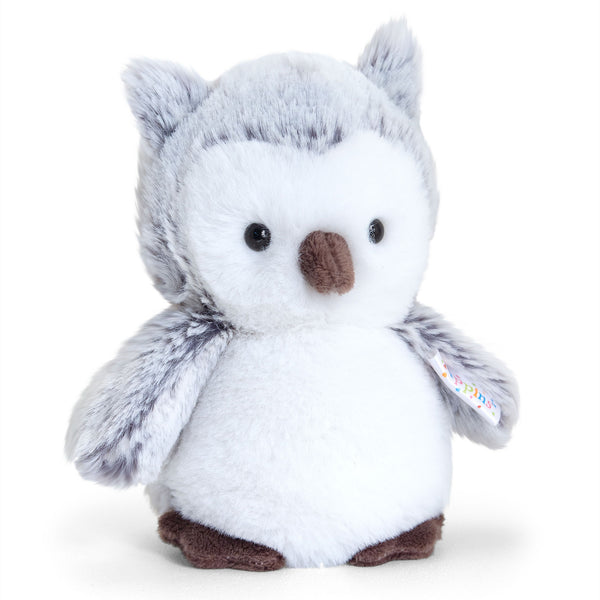 Grey Owl Soft Toy Fabric Close-up Image