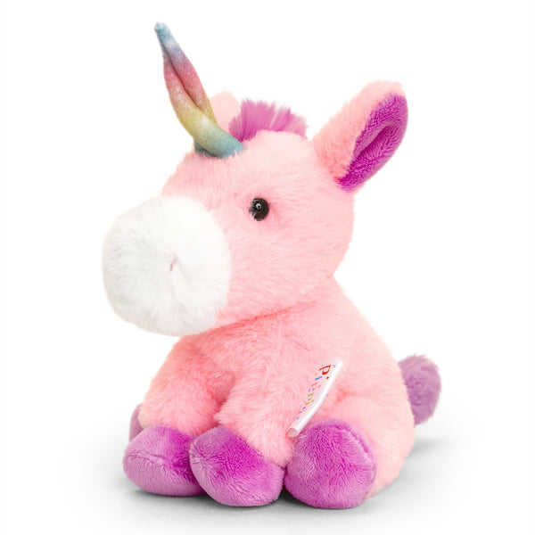 Pink Unicorn Soft Toy Fabric Close-up Image