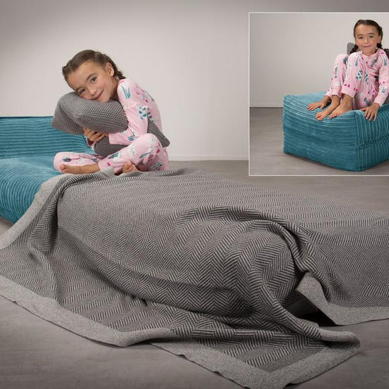 Avery - Single Futon Chair Bed, Folding Bed, Guest Bed By Lounge Pug, Cord Aegean