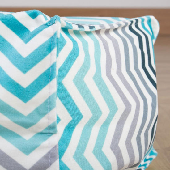 XL Pillow Beanbag - Geo Print Chevron Teal 06