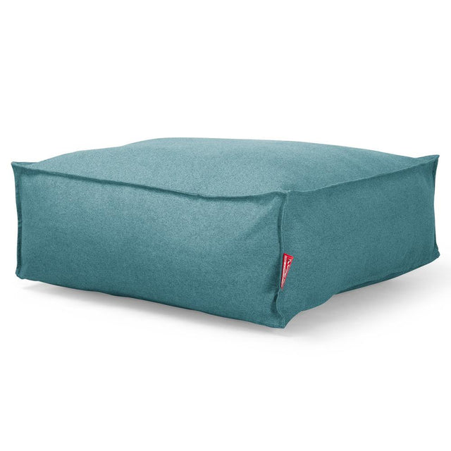 Lounge Pug, CloudSac 250 - Memory Foam Ottoman Pouf, Interalli Wool Aqua
