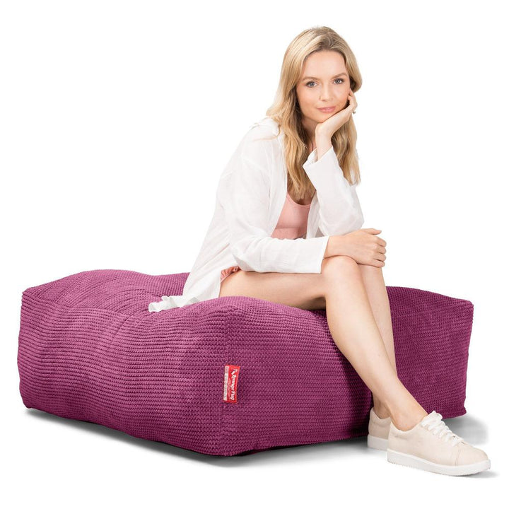 Lounge Pug, CloudSac 250 - Memory Foam Ottoman Pouf, Pom Pom Pink