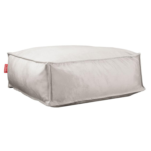 Lounge Pug, CloudSac 250 - Memory Foam Ottoman Pouf, Velvet Silver