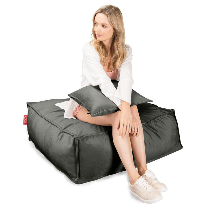 Lounge Pug, CloudSac 250 - Memory Foam Ottoman Pouf, Velvet Graphite