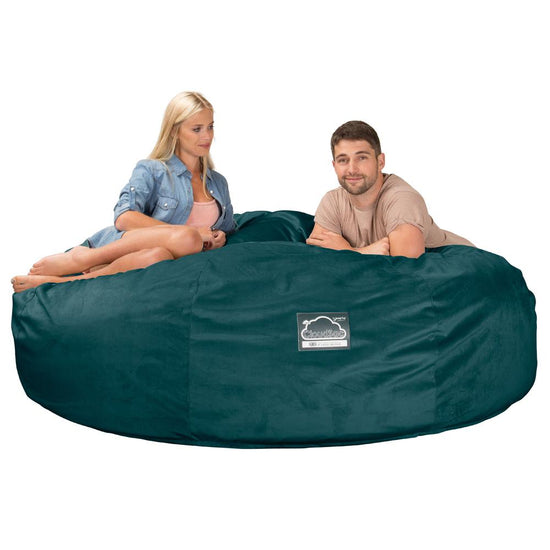 CloudSac 3000 XXL King Sized Memory Foam Beanbag Sofa - Velvet Teal 03