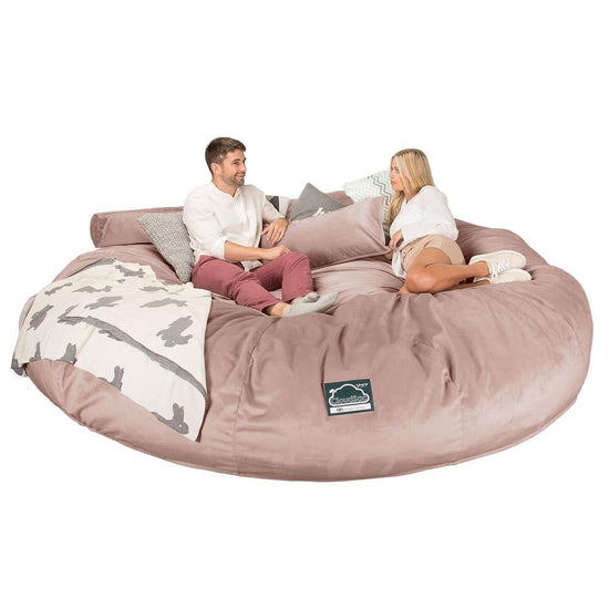 CloudSac 5000 XXXXXL Titanic Memory Foam Beanbag Sofa - Velvet Rose Pink 04