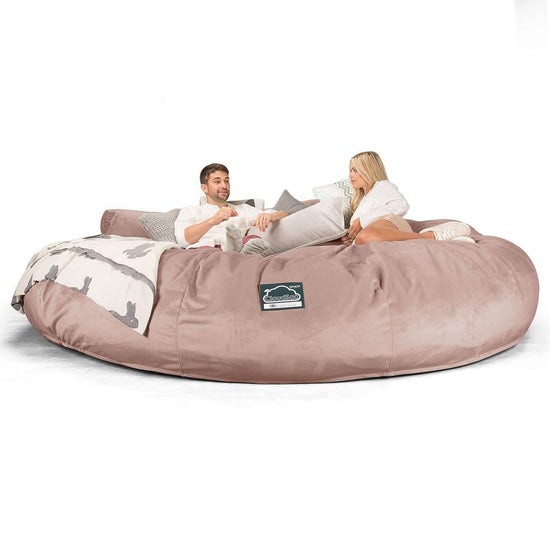 CloudSac 5000 XXXXXL Titanic Memory Foam Beanbag Sofa - Velvet Rose Pink 05