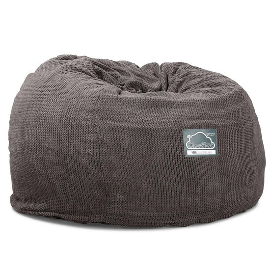 CloudSac 510 XL Large Memory Foam Beanbag - Pom Pom Charcoal Grey 06