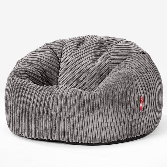 Lounge Pug, CloudSac 200 Kids - Bean Bag Sofa, Memory Foam Giant Childrens Beanbag, Cord Graphite