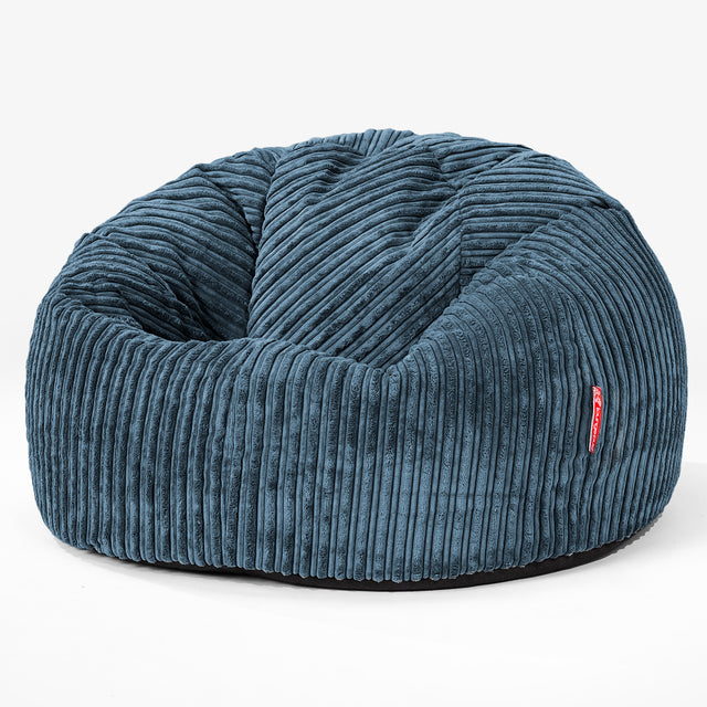 LOUNGE PUG, CloudSac 200 Kids, Bean Bag Sofa, Memory Foam Giant Childrens Beanbag, Cord Navy Blue