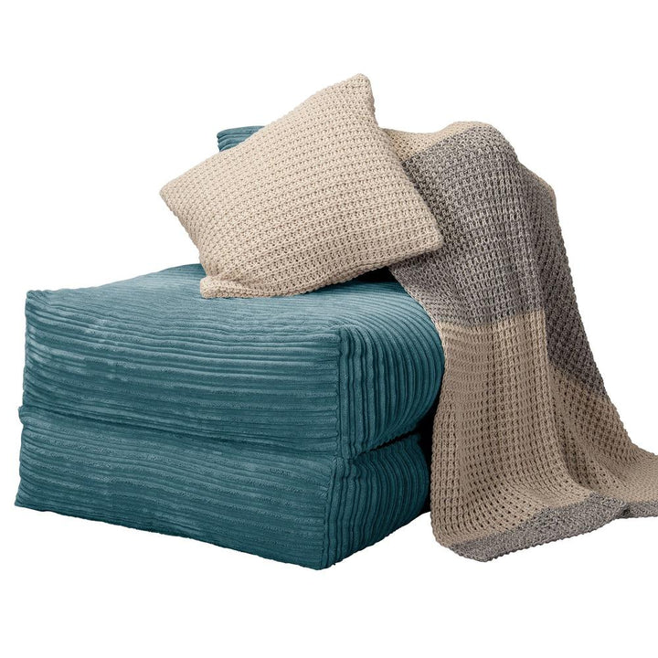 Avery - Single Futon Chair Bed, Folding Bed, Guest Bed By Lounge Pug, Cord Aegean