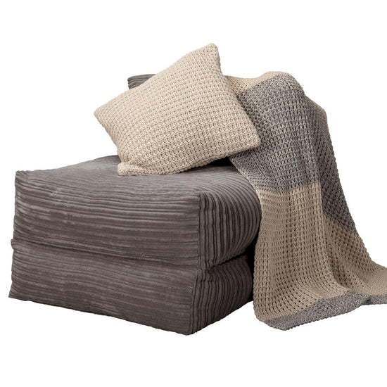 Avery - Single Futon Chair Bed, Folding Bed, Guest Bed By Lounge Pug, Cord Graphite