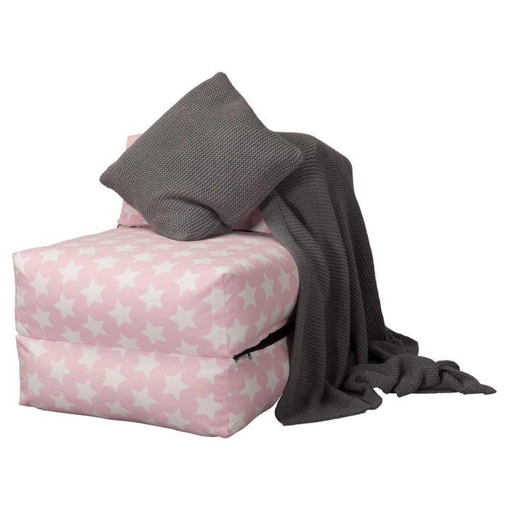 Avery - Single Futon Chair Bed, Folding Bed, Guest Bed By Lounge Pug, Prints Pink Star