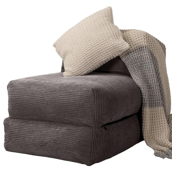 Avery - Single Futon Chair Bed, Folding Bed, Guest Bed By Lounge Pug, Pom Pom Charcoal