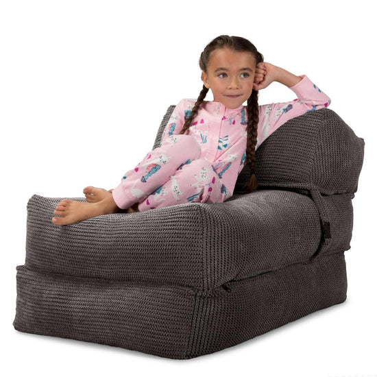 Avery - Single Futon Chair Bed, Folding Bed, Guest Bed By Lounge Pug, Pom Pom Charcoal