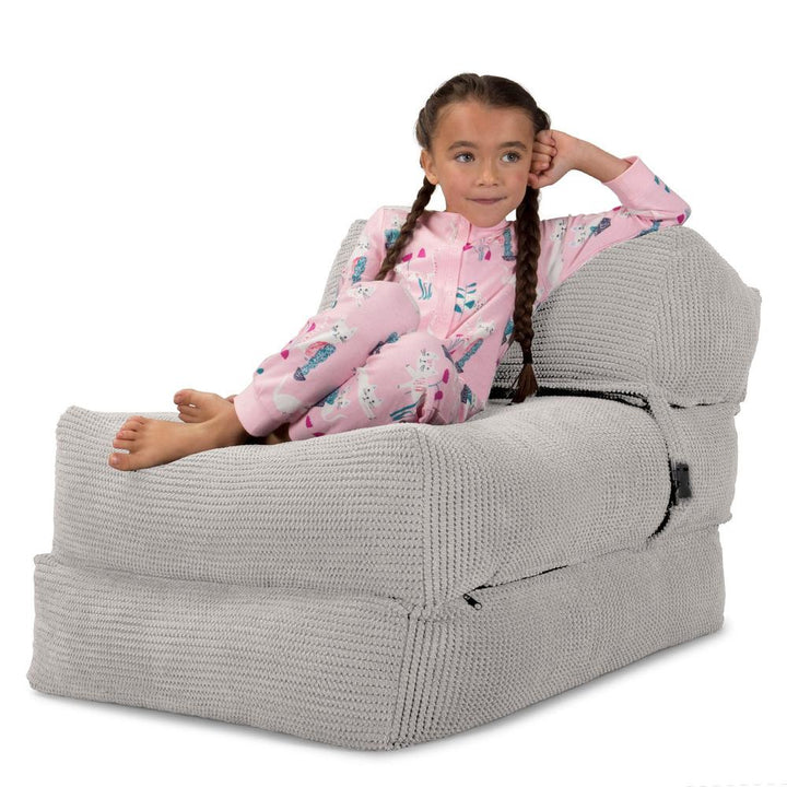 Avery - Single Futon Chair Bed, Folding Bed, Guest Bed By Lounge Pug, Pom Pom Ivory
