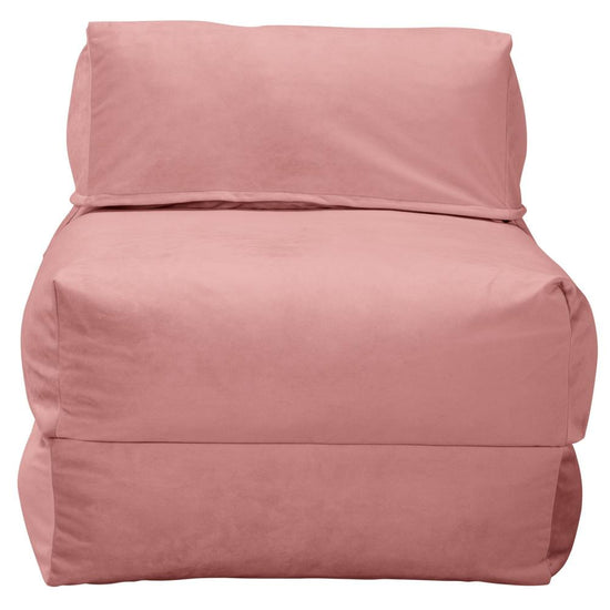 Avery - Single Futon Chair Bed, Folding Bed, Guest Bed By Lounge Pug, Velvet Rose Pink