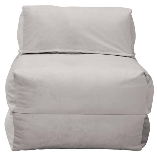 Avery - Single Futon Chair Bed, Folding Bed, Guest Bed By Lounge Pug, Velvet Silver