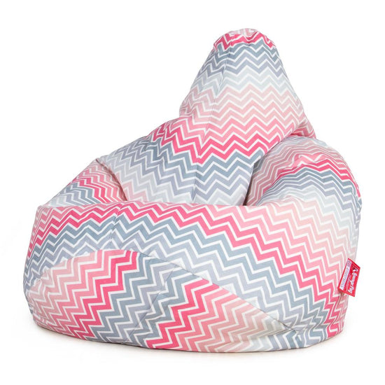 LOUNGE PUG - Bean Bag Chairs - HIGHBACK Gaming Chair Beanbag UK - Print Chevron - PINK
