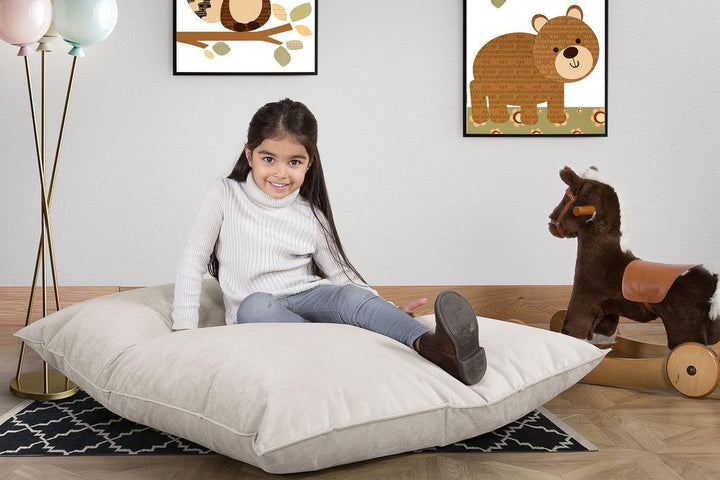 Junior Children's Beanbag - Velvet Silver 02