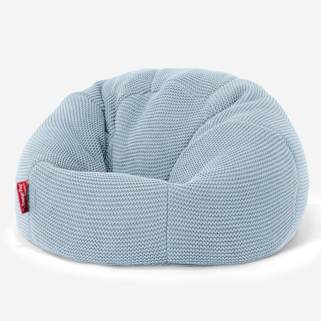 LOUNGE PUG - ELLOS KNIT - Kids' Bean Bag Chairs - CLASSIC Gaming Chair Beanbags - MISTY BLUE
