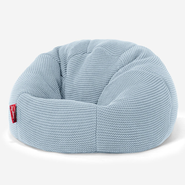 LOUNGE PUG - ELLOS KNIT - Kids' Bean Bag Chairs - CLASSIC Gaming Chair Beanbags - MISTY BLUE