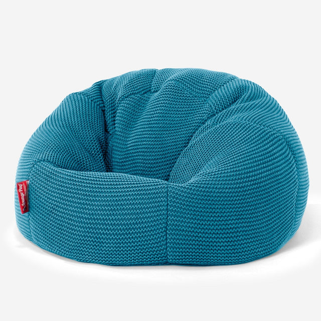 LOUNGE PUG - ELLOS KNIT - Kids' Bean Bag Chairs - CLASSIC Gaming Chair Beanbags - PETROL BLUE