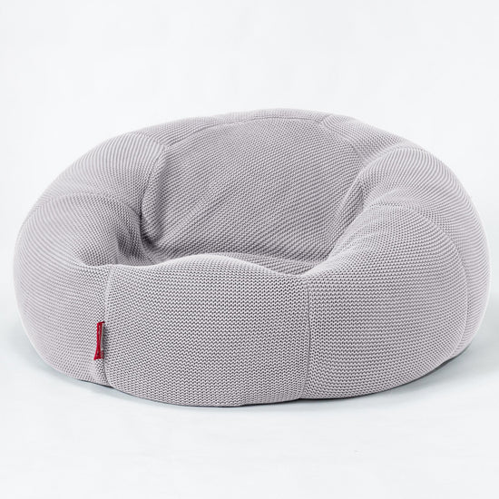 LOUNGE PUG - ELLOS KNIT - LUXURY Bean Bag SOFA - CLASSIC SOFA Beanbags UK - LIGHT GREY