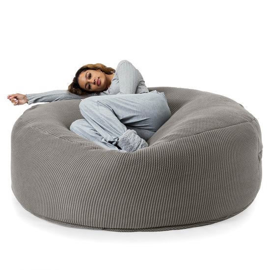 LOUNGE PUG - ELLOS KNIT - GIANT Bean Bag SOFA - MEGA MAMMOTH - Beanbag - GRAPHITE GREY
