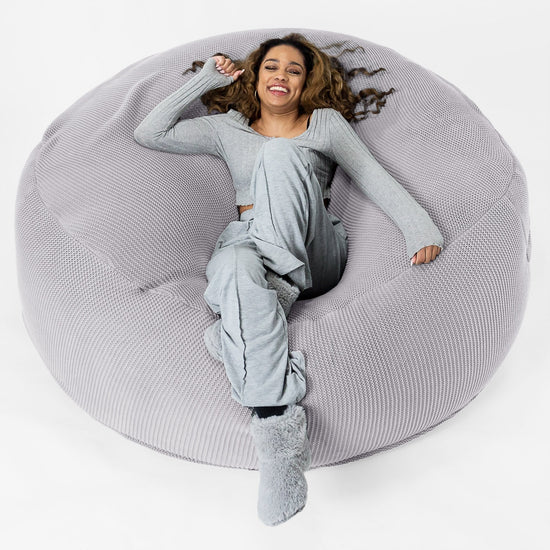 LOUNGE PUG - ELLOS KNIT - GIANT Bean Bag SOFA - MEGA MAMMOTH - Beanbag - LIGHT GREY