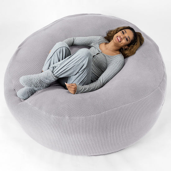 LOUNGE PUG - ELLOS KNIT - GIANT Bean Bag SOFA - MEGA MAMMOTH - Beanbag - LIGHT GREY