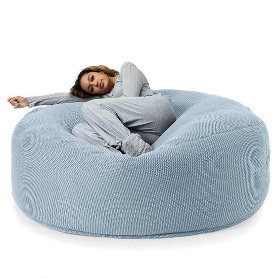 LOUNGE PUG - ELLOS KNIT - GIANT Bean Bag SOFA - MEGA MAMMOTH - Beanbag - MISTY BLUE