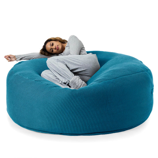 LOUNGE PUG - ELLOS KNIT - GIANT Bean Bag SOFA - MEGA MAMMOTH - Beanbag - PETROL BLUE