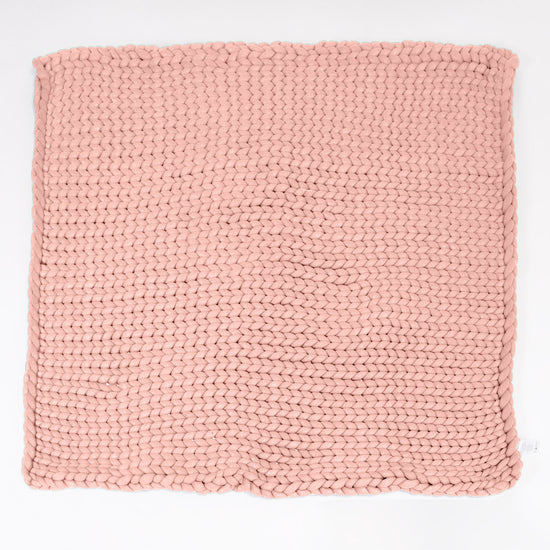 LOUNGE PUG Heavy Calming Anxiety WEIGHTED BLANKET for Adults CHUNKY KNIT DUSTY PINK 5 KG 135 x 150 cm