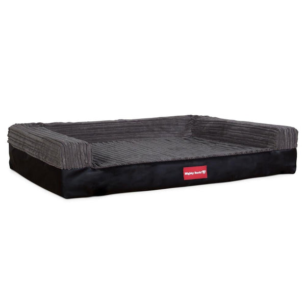 "The Bench By Mighty-Bark" - Orthopedic Memory Foam Dog Bed, Large, Medium, XXL - Faux Leather Black