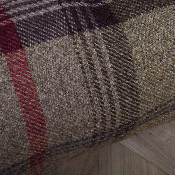 The Sofa Orthopedic Memory Foam Sofa Dog Bed - Tartan Hunter Fabric Close-up Image