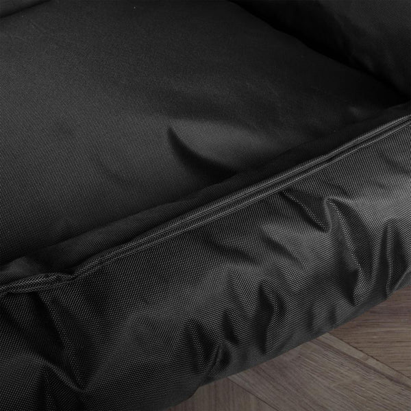 The Mattress Orthopedic Classic Memory Foam Dog Bed - Waterproof Black Fabric Close-up Image