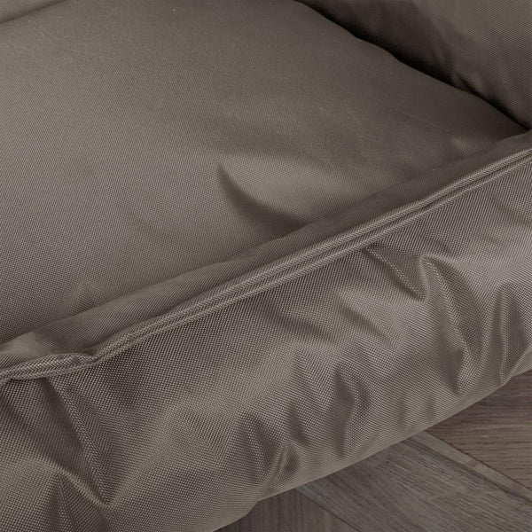 The Nest Orthopedic Memory Foam Dog Bed - Waterproof Grey Fabric Close-up Image