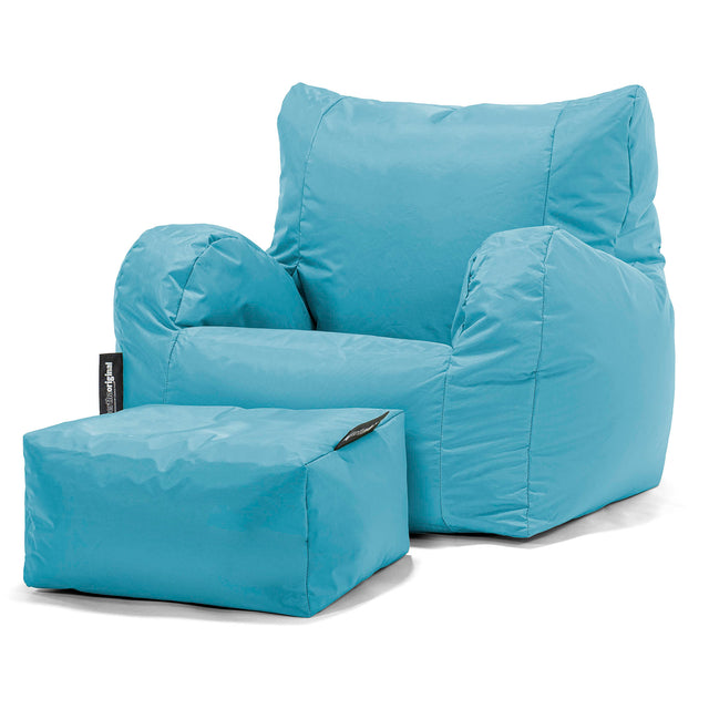 Garden Bean Bag Armchair - SmartCanvas™ Aqua Blue 02