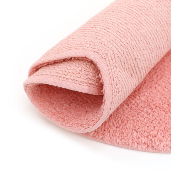 Children's Pink Cloud Smile Rug Fabric Close-up Image