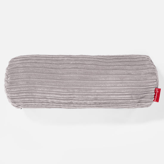 Bolster Scatter Cushion 20 x 55cm - Cord Aluminium Silver 02