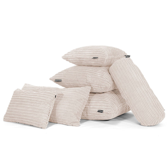 Bolster Scatter Cushion 20 x 55cm - Cord Ivory 04